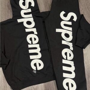 Supreme Black Hoodie with White Logo